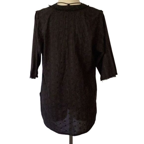 Robin Piccone Natalie Black Beach Cover Up Tunic Women’s XS - Picture 3 of 12